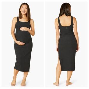 NWT BEYOND YOGA Beyond the Bump Spacedye Icon Maternity Dress Darkest Night M